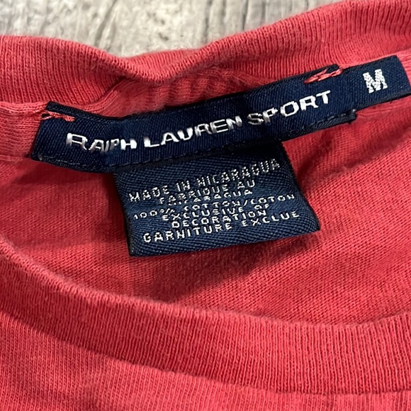 Y2K 2000’s Womens Ralph Lauren Sport Tee Shirt in Washed Red - Picture 2 of 2